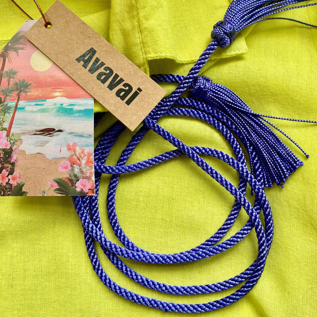 Camicia Mare & Città con cintura in cordoncino + nappine ★ Lime