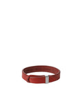 Bracciale Nobuckle Bull Rosso in Cuoio con Dettaglio Argento