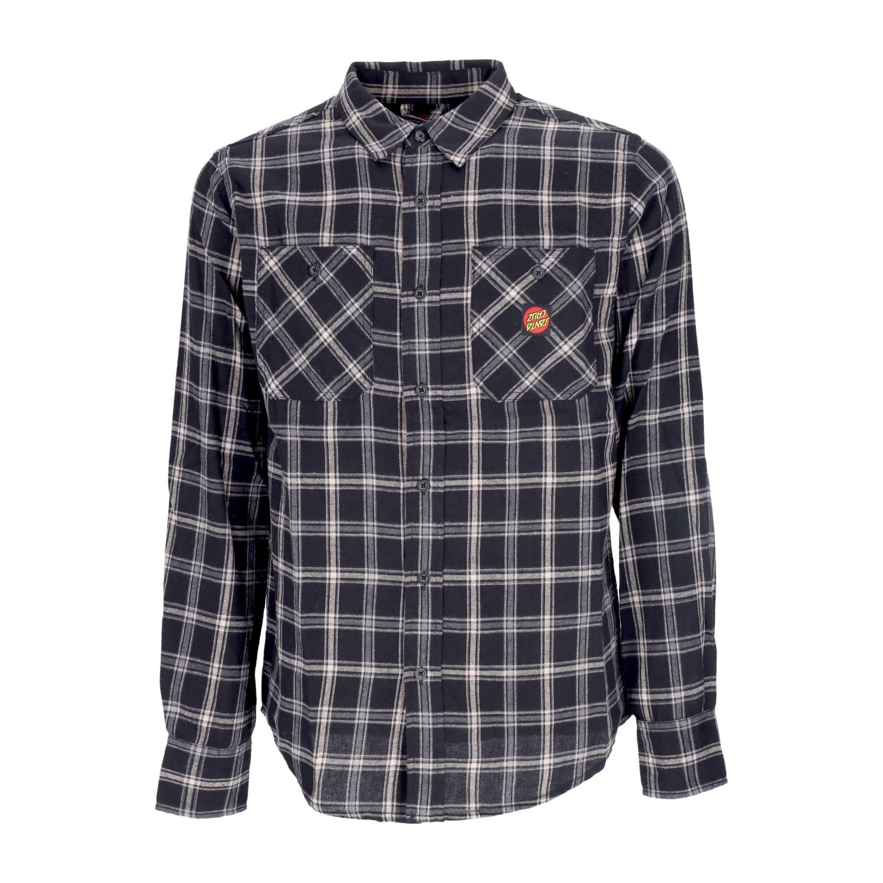Santa Cruz Camicia Uomo Manica Lunga Nera a Quadri Apex - Black Check