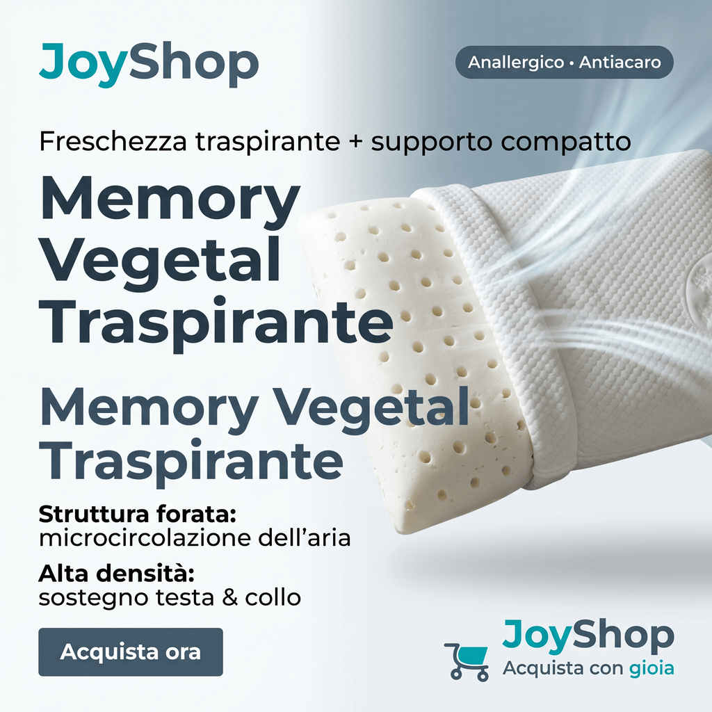 Coppia Cuscini Memory Vegetal – Alta Qualità, Altezze a Scelta, Cotone Sfoderabile