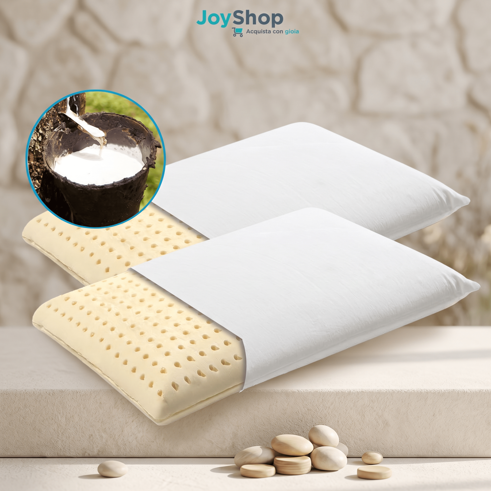 Coppia Cuscini Lattice Naturale – Antiacaro, Cotone Sfoderabile | NATURE H12