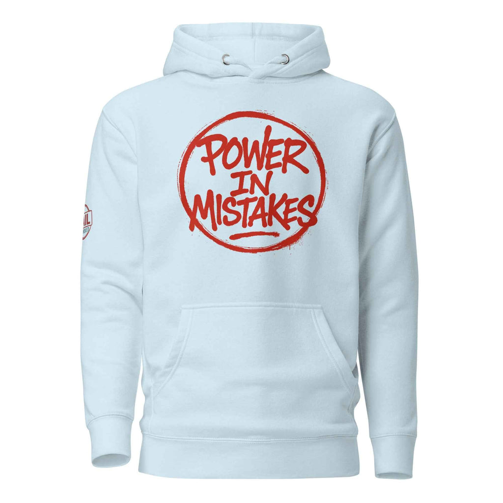 Felpa con Cappuccio Streetwear “POWER IN MISTAKES” 🔴 | FAIL – Manifesto di Coraggio e Stile