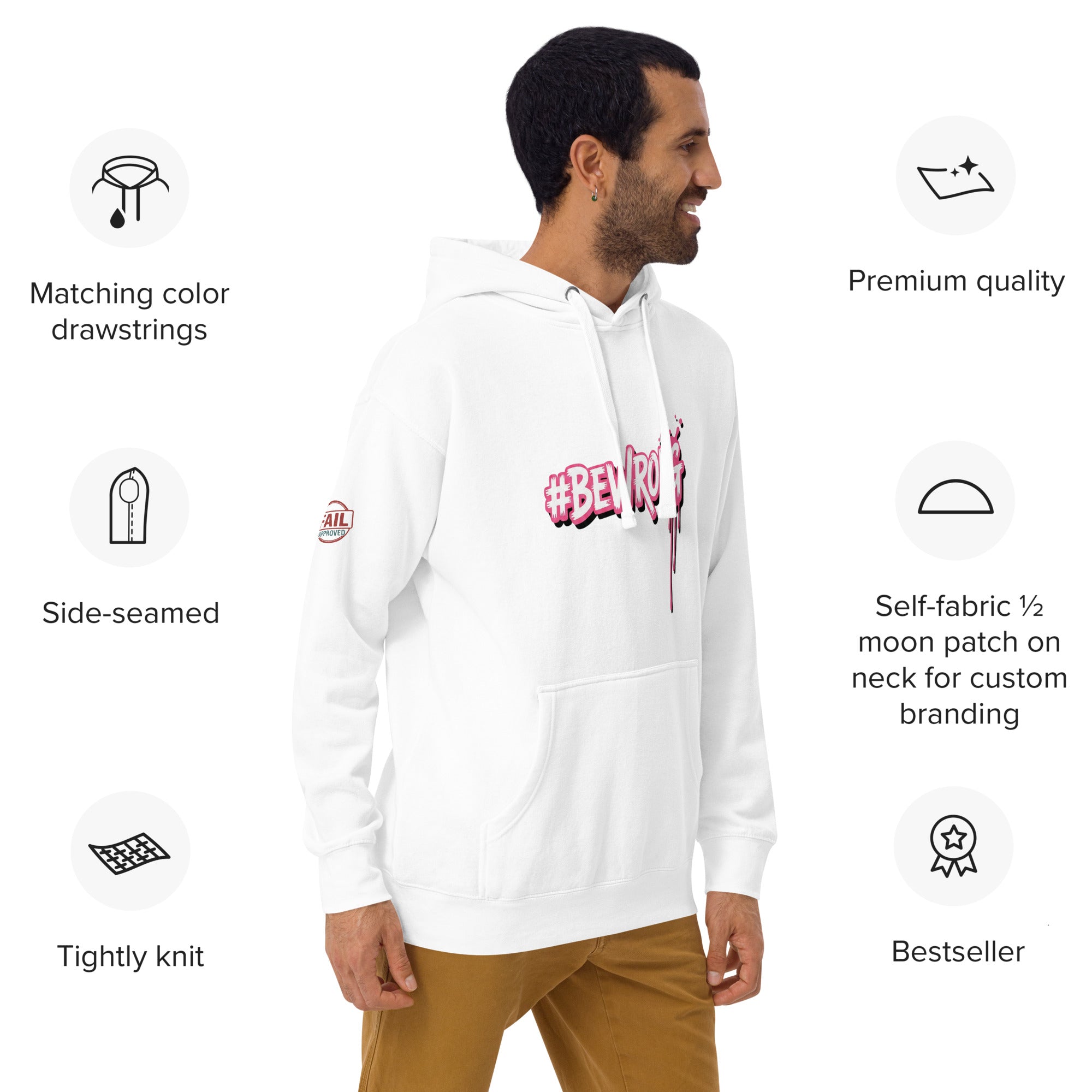 Felpa con Cappuccio Streetwear #BEWRONG 🔴 | FAIL – Comfort, Stile & Coraggio di Sbagliare