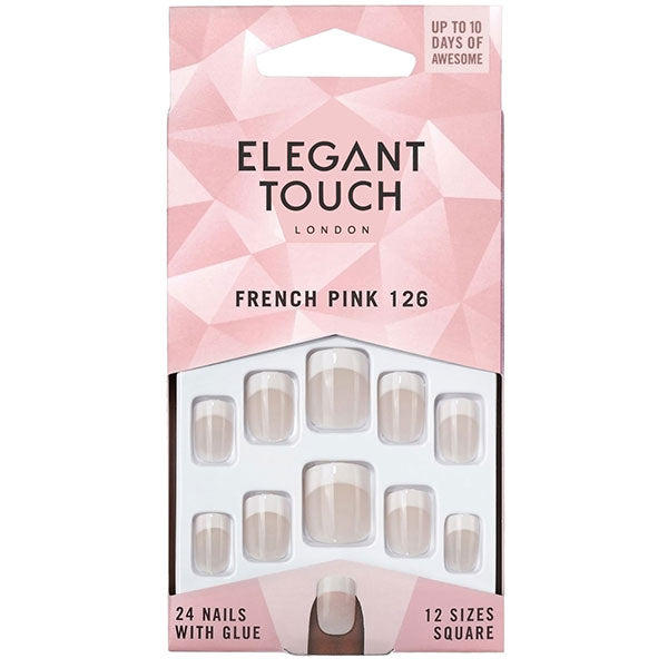 ELEGANT TOUCH NATURAL FRENCH SHORT PINK GLUE ON 126