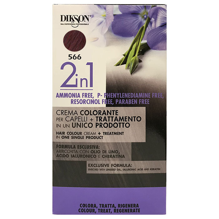 DIKSON 2 IN 1 CREMA COLORANTE ROSSO MOGANO 566