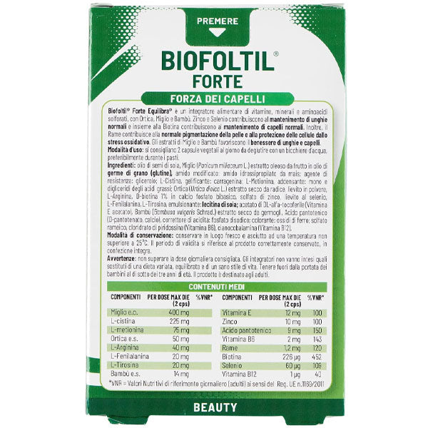 EQUILIBRA INTEGRATORE BIOFOLTIL FORTE FORZA DEI CAPELLI 32 CPS
