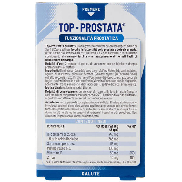 EQUILIBRA INTEGRATORE TOP PROSTATA FUNZIONALITA PROSTATICA 40 CP