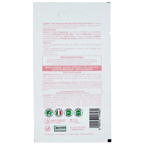 EQUILIBRA ROSA IALURONICA MASCHERA PATCH OCCHI ANTI FATICA