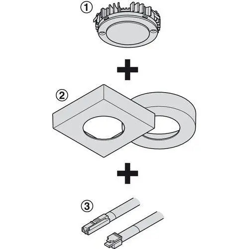 MODULO LAMPADA, HÄFELE LOOX LED 3092 24 V MODULARE, A 2 POLI (MONOCROMATICO) FORO Ø 58 MM ALLUMINIO