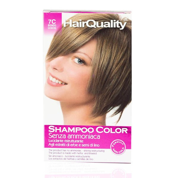 HAIR QUALITY SHAMPOO COLORORANTE CAPELLI BIONDO CENERE 7C