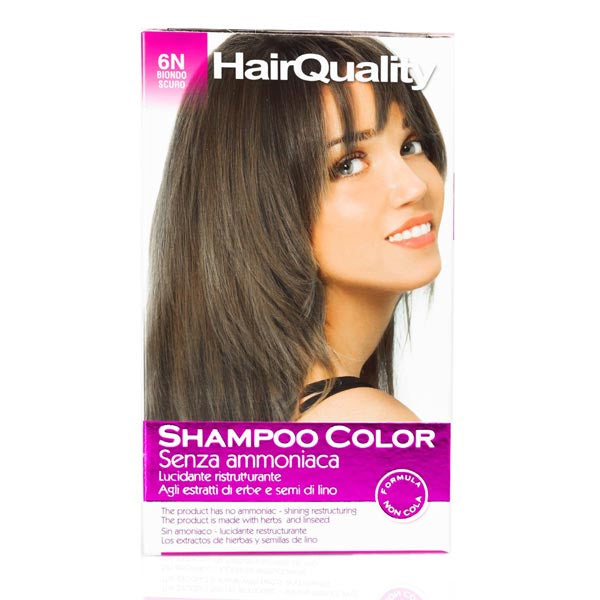 HAIR QUALITY SHAMPOO COLORORANTE CAPELLI BIONDO SCURO 6