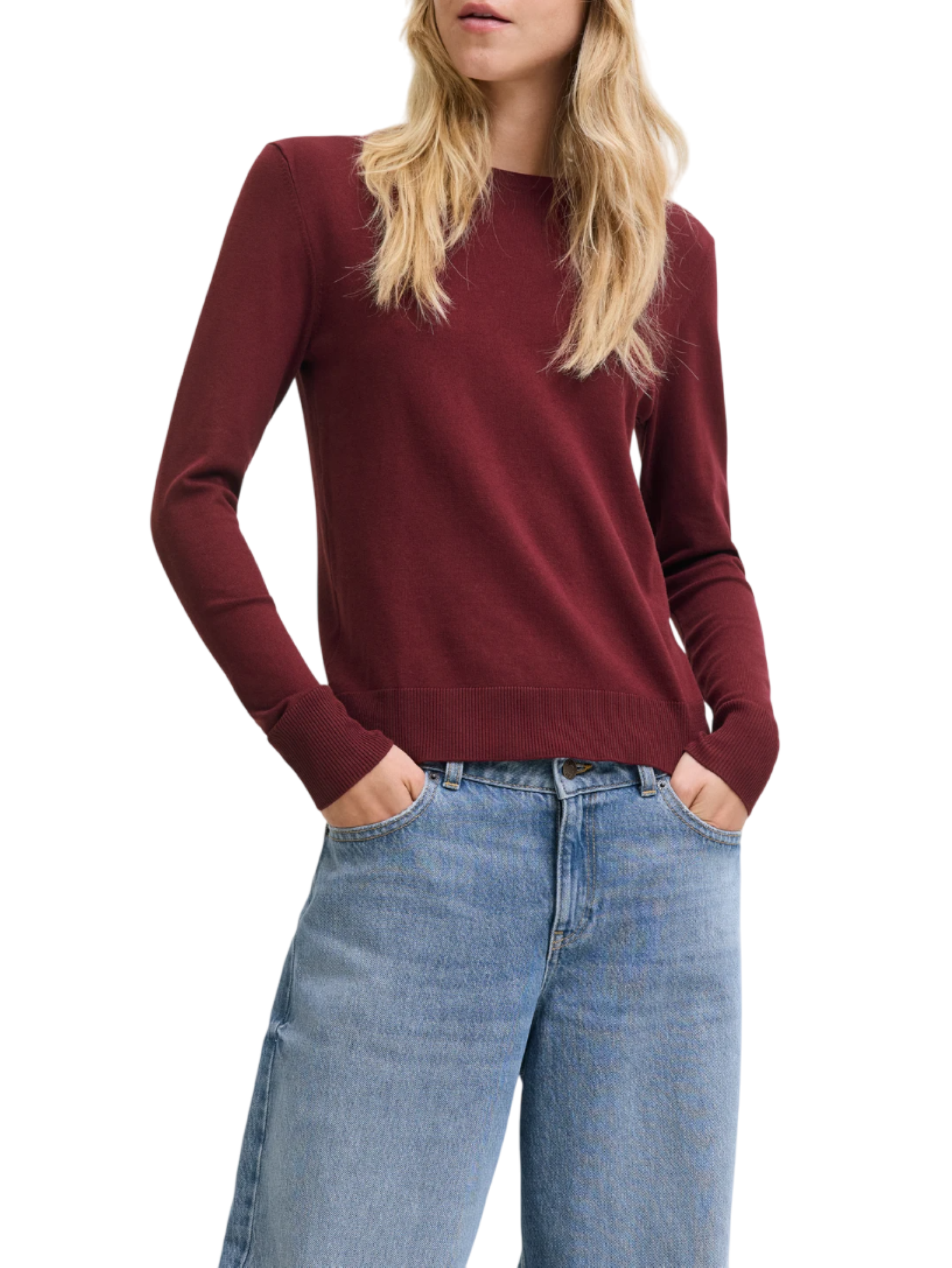 Jjxx maglia girocollo donna Cara bordeaux