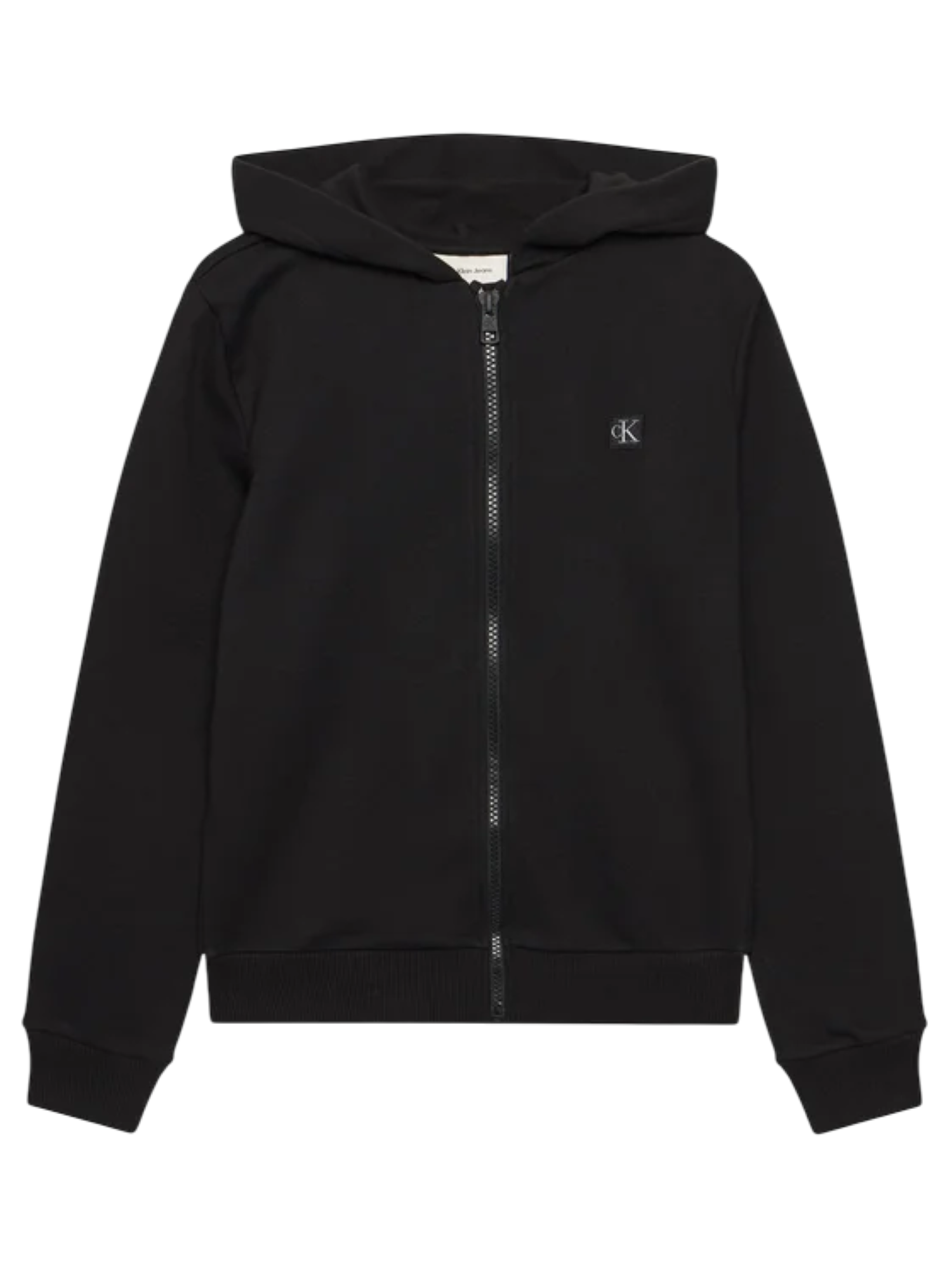 Calvin Klein Jeans felpa con cappuccio e zip unisex nero