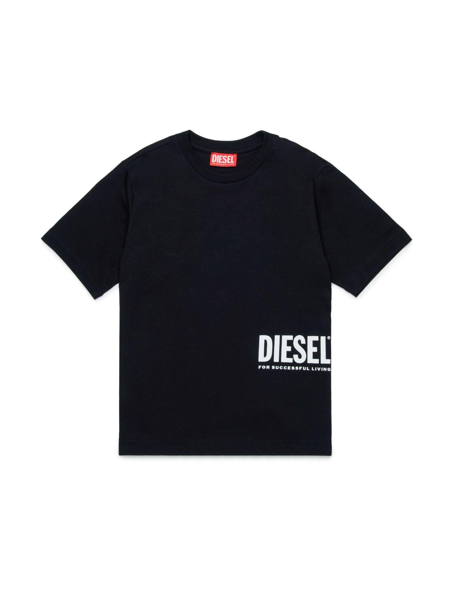 Diesel T-shirt manica corta con stampa logo nero