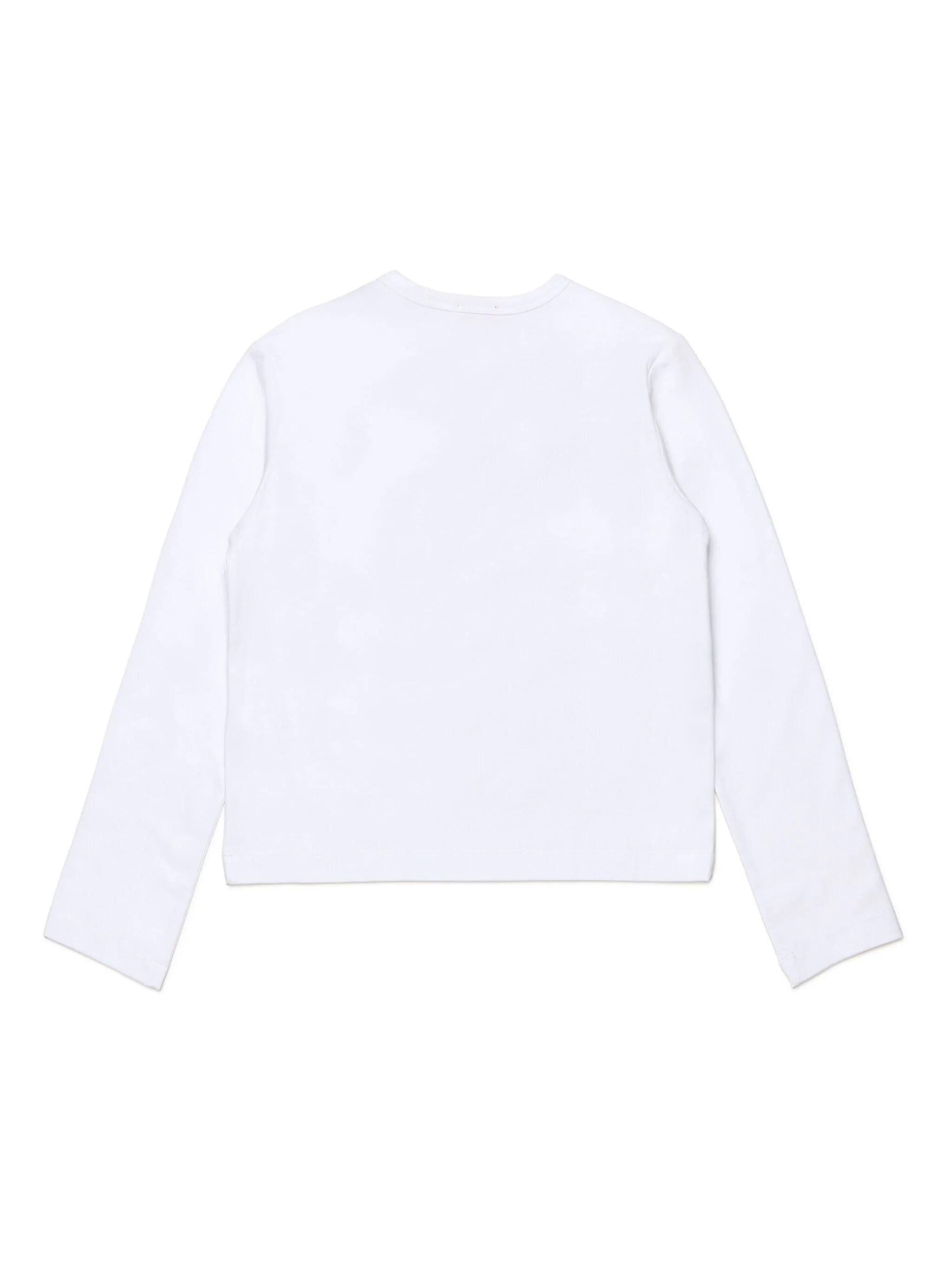Diesel T-shirt manica lunga con logo iconico bianco