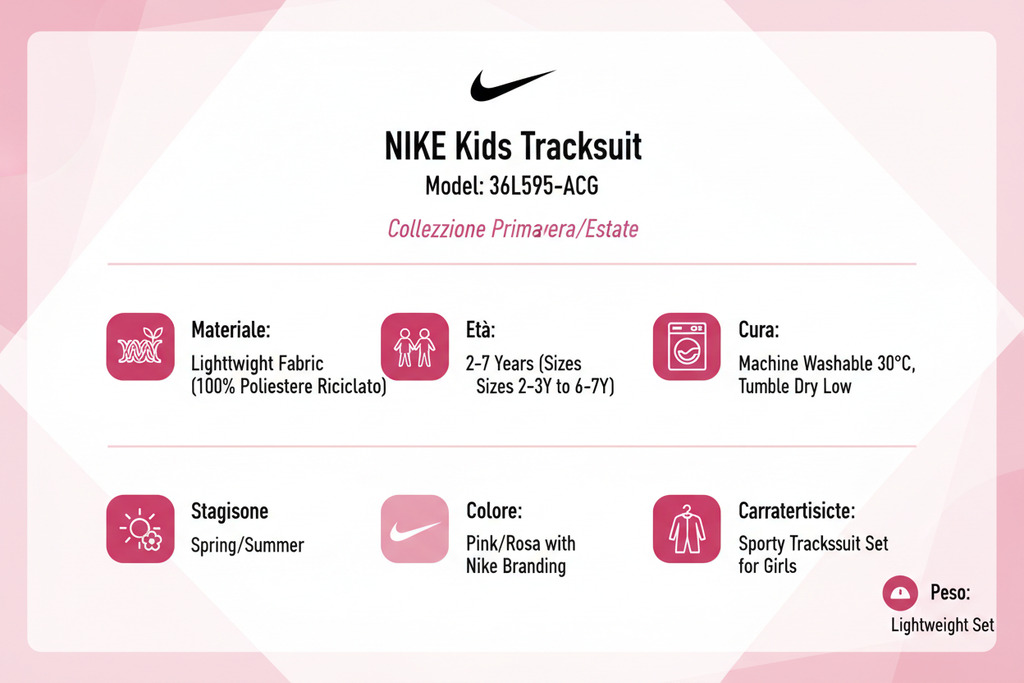 Nike Tuta Sportiva Bambina 36L595-ACG Rosa
