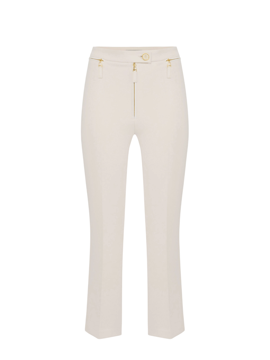 Elisabetta Franchi pantaloni slim in crepe panna
