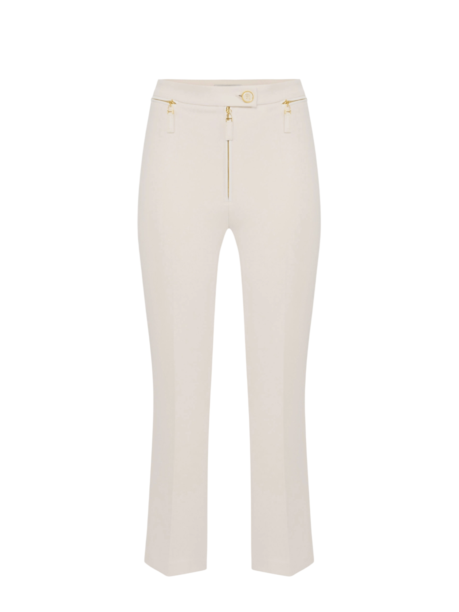 Elisabetta Franchi pantaloni slim in crepe panna