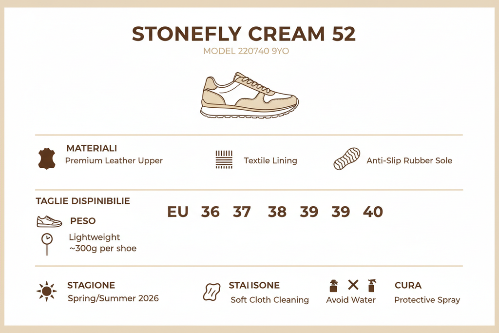 Stonefly Sneakers Donna Cream 52 220740 9YO Beige Marrone