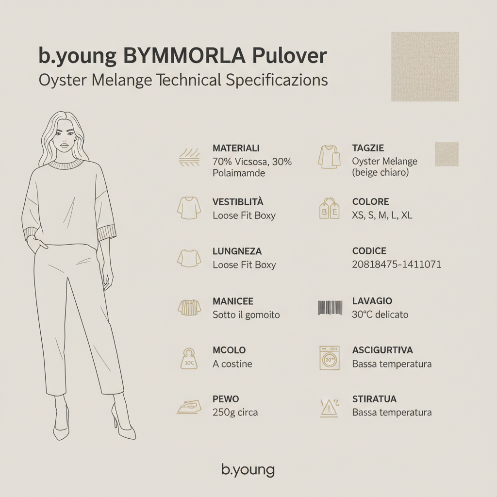 b.young BYMMORLA Pullover da donna 20818475 1411071 Oyster Melange
