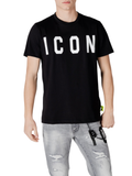 Icon T-shirt maniche corte con maxi logo nero bianco