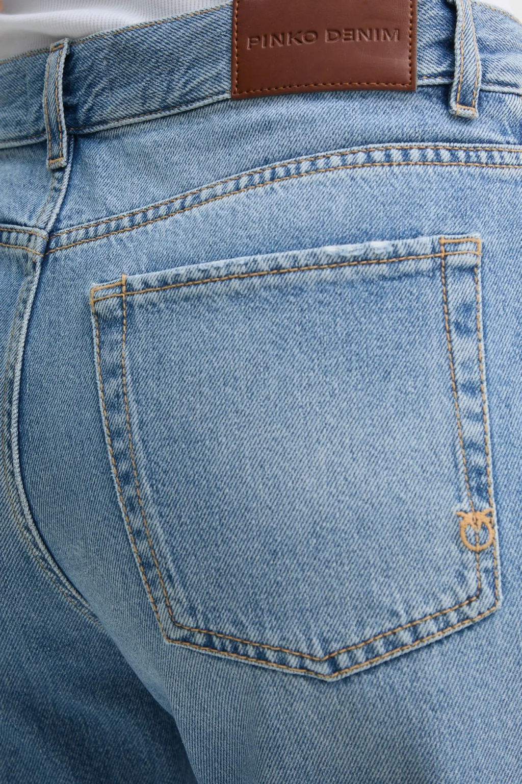 Pinko jeans Wanda a gamba larga lavaggio blu