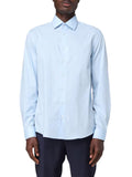 Calvin Klein camicia manica lunga in cotone celeste