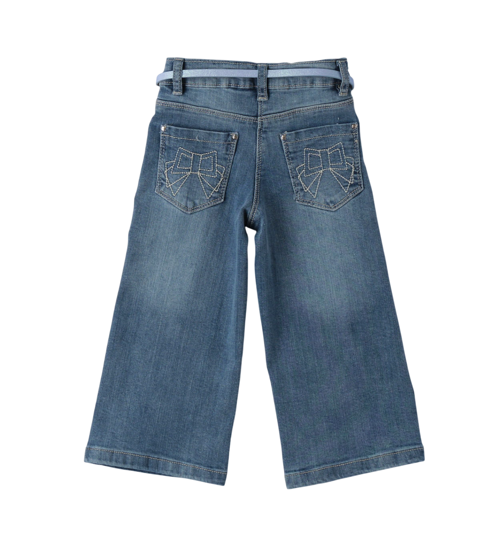 iDo jeans gamba larga con cintina lavaggio blu