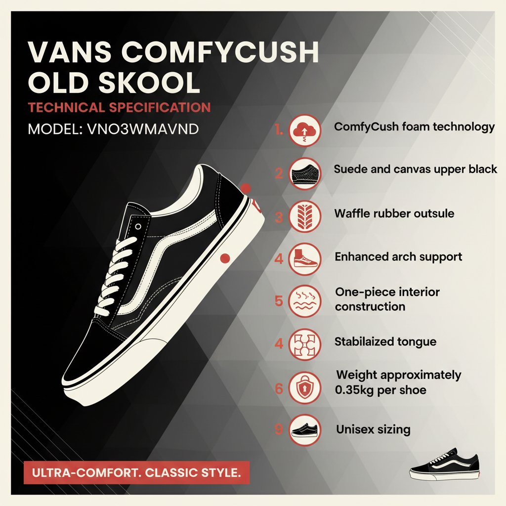 Vans scarpa sneakers unisex ComfyCush Old Skool VN0A3WMAVND nero