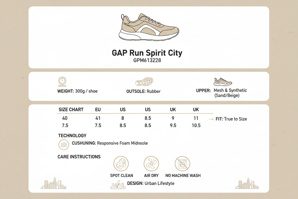 GAP Sneakers Uomo Run Spirit City GPM613228 Sabbia Urban