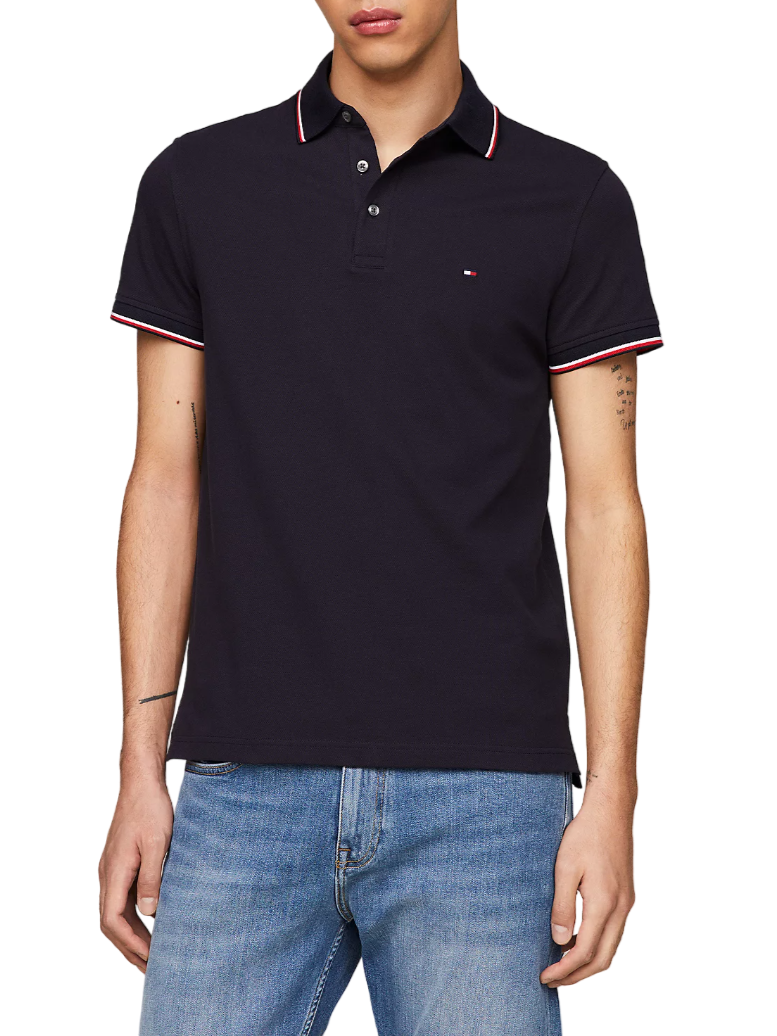 Tommy Hilfiger polo manica corta 1985 slim fit blu