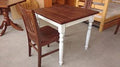 Tavolo fisso Country in legno massello di pino struttura bianca piano tinta noce L80xPR80xH78 cm. Made in Italy