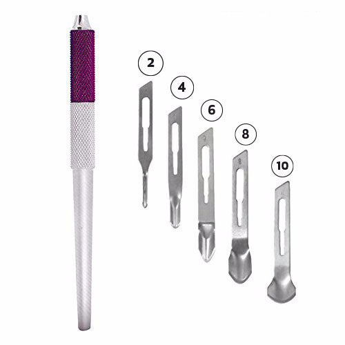 KIT PROFESSIONALE MANICO SGORBIE + LAME 2 PEZZI X 2,4,6,8,10