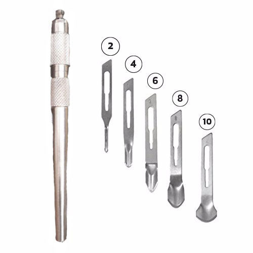 KIT PROFESSIONALE MANICO SGORBIE + LAME 2 PEZZI X 2,4,6,8,10