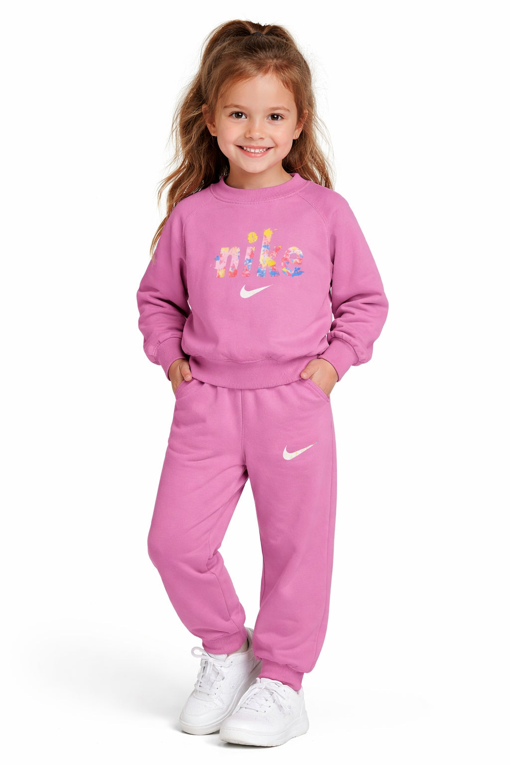 Nike Tuta Sportiva Bambina 36N632-P64 Rosa - 2/7 Anni