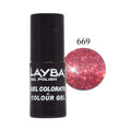 LAYLA LAYBA SMALTO SEMIPERMANENTE GEL POLISH RED GLITTER 669