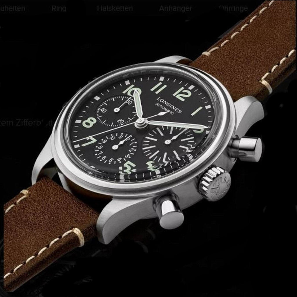 Longines orologio Avigation BigEye 41mm nero automatico acciaio L2.816.4.53.2