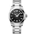 Longines orologio Conquest 43mm nero acciaio quarzo L3.760.4.56.6
