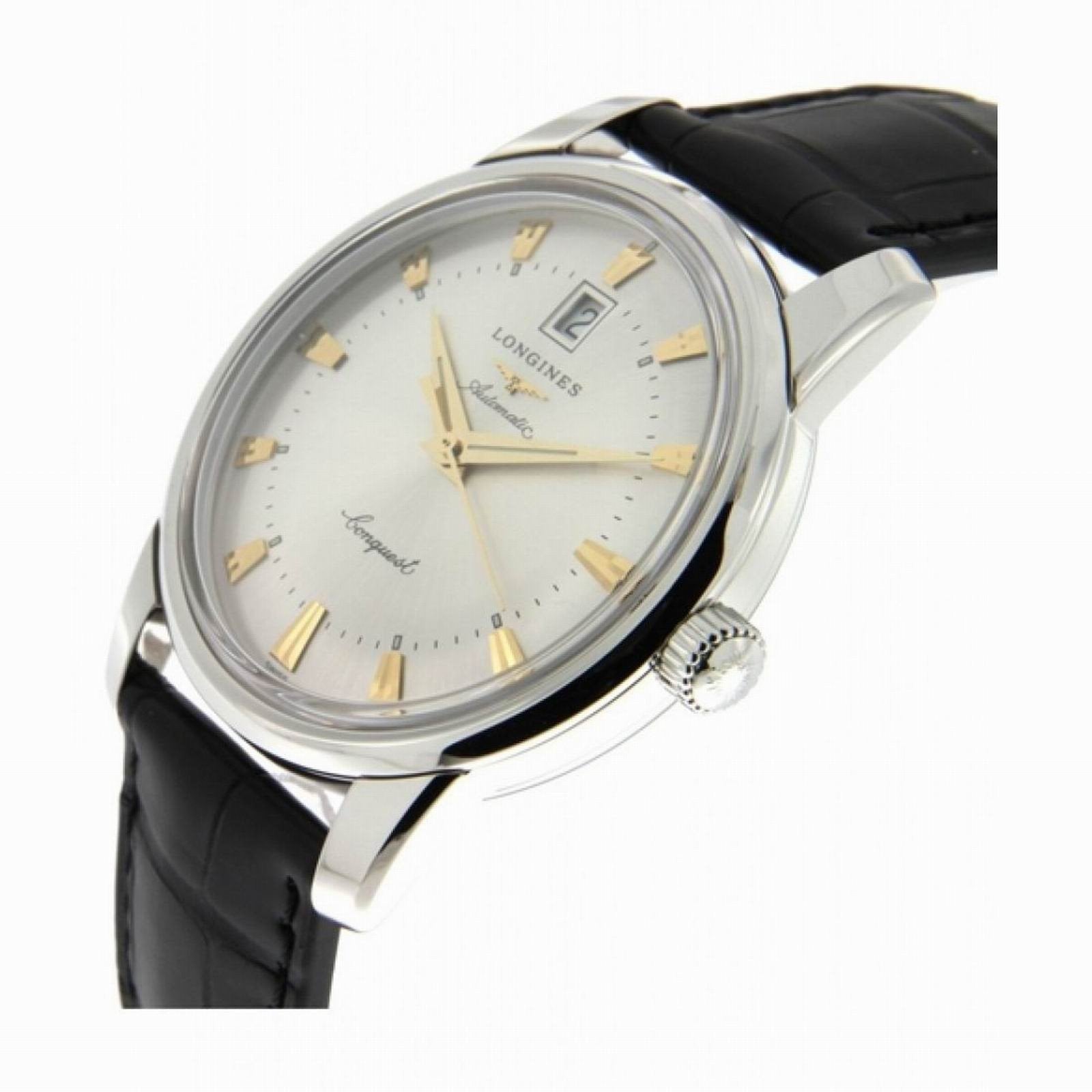 Longines orologio Conquest Heritage 40mm argento automatico acciaio L1.645.4.75.4