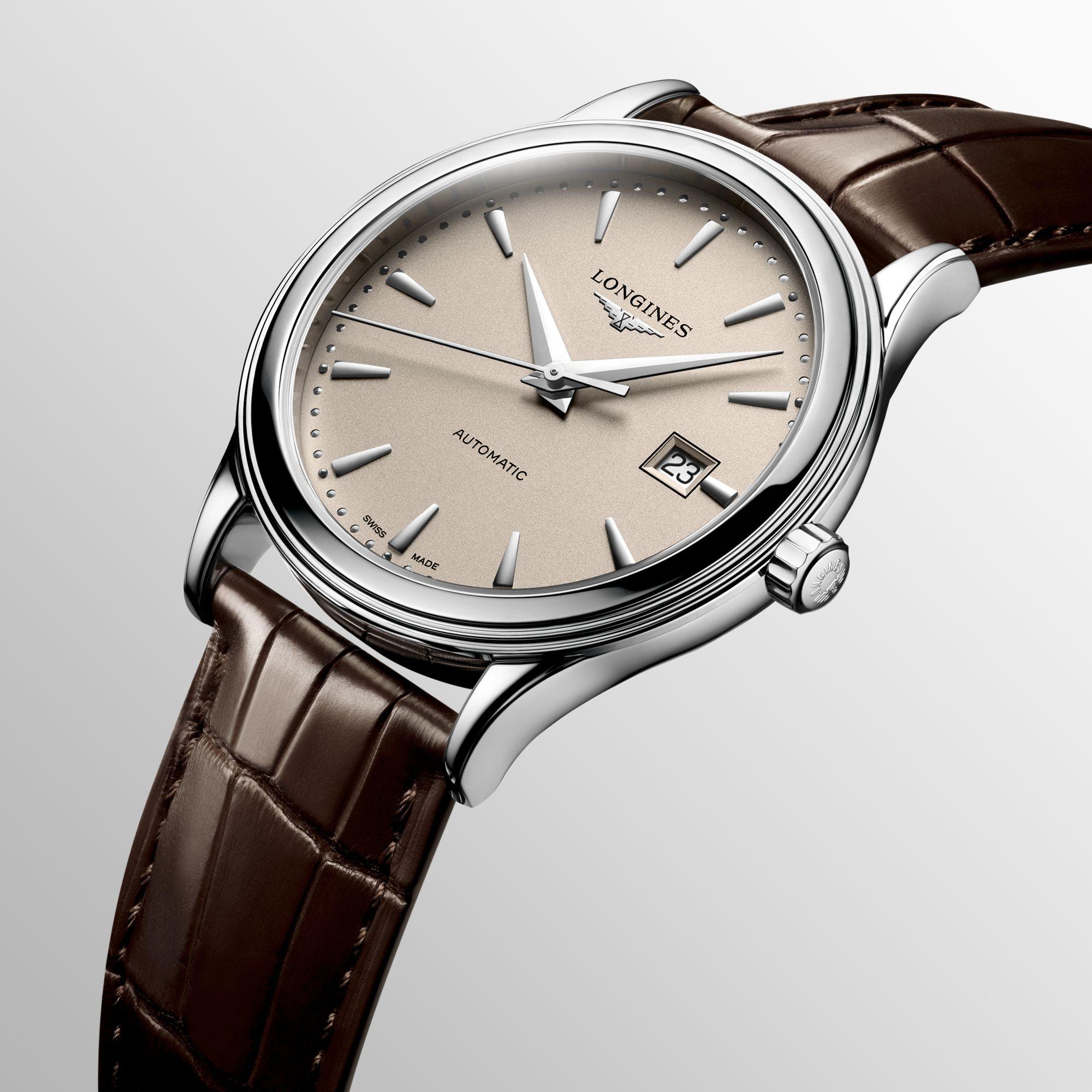 Longines orologio Flagship 40mm beige automatico acciaio L4.984.4.79.2