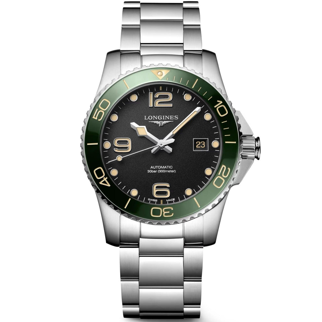 Longines orologio Hydroconquest 41mm nero automatico acciaio L3.781.4.05.6