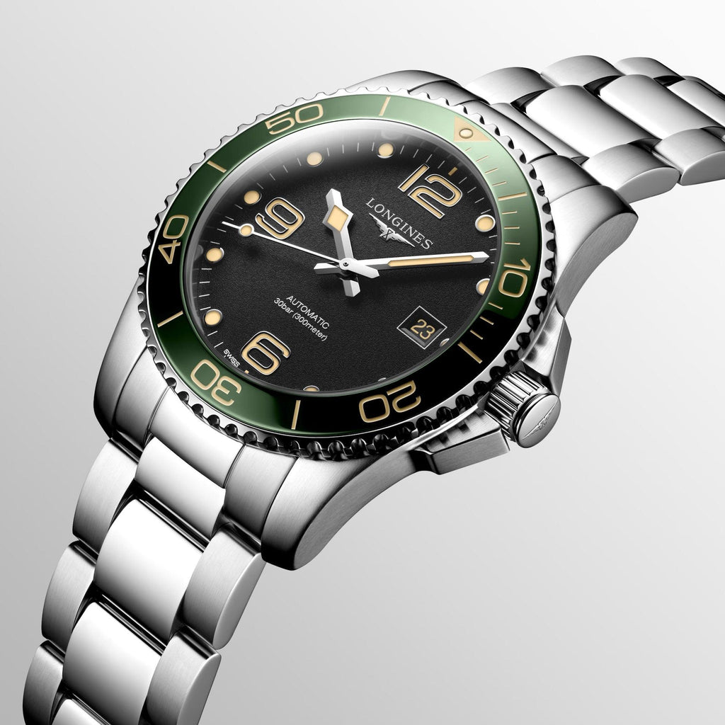 Longines orologio Hydroconquest 41mm nero automatico acciaio L3.781.4.05.6