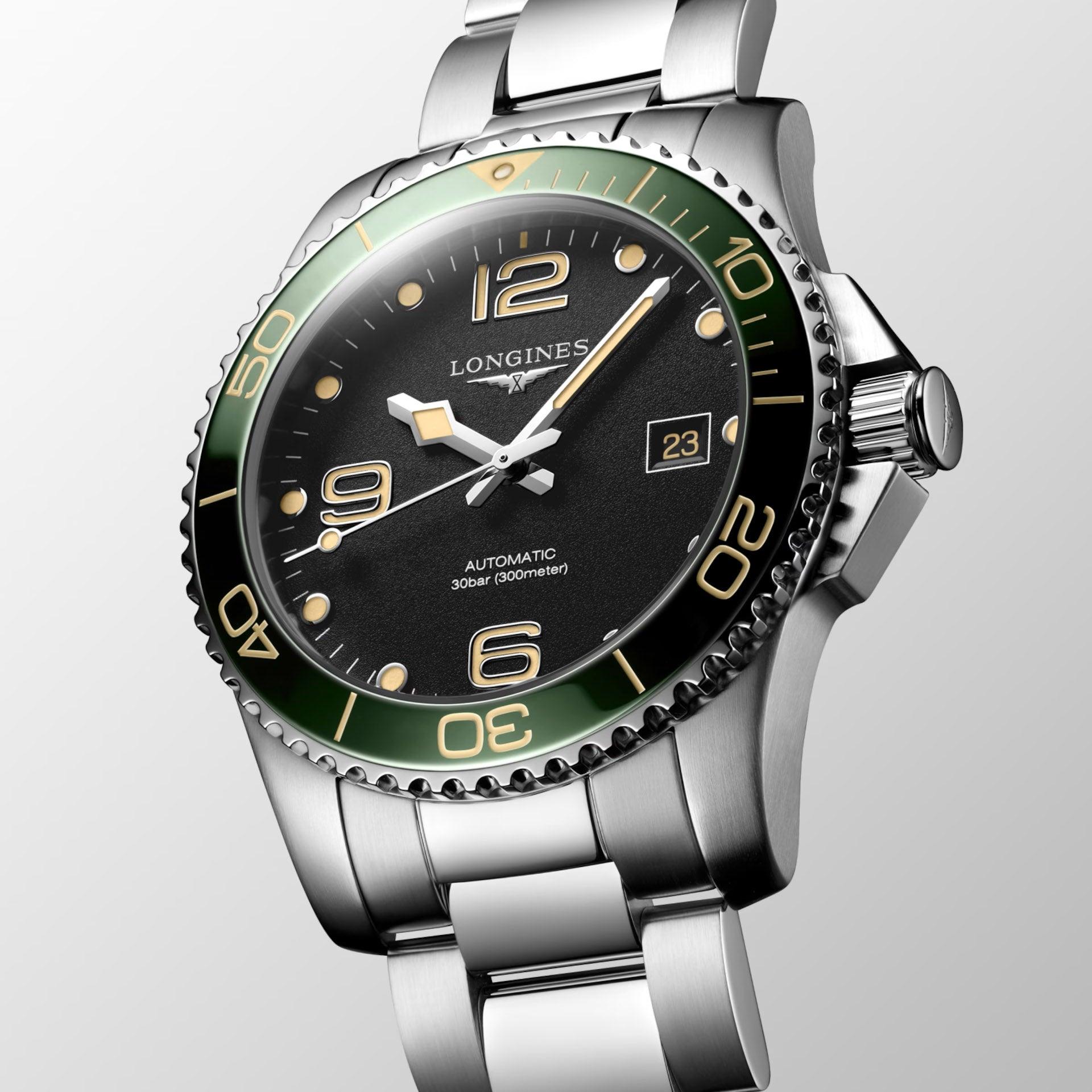 Longines orologio Hydroconquest 41mm nero automatico acciaio L3.781.4.05.6
