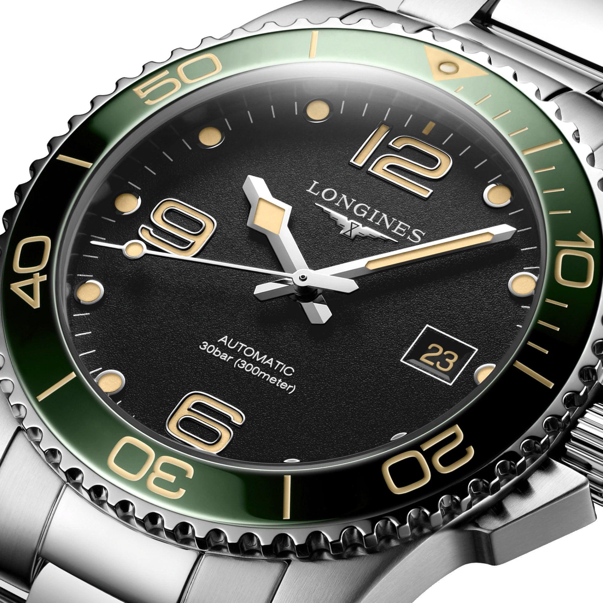 Longines orologio Hydroconquest 41mm nero automatico acciaio L3.781.4.05.6