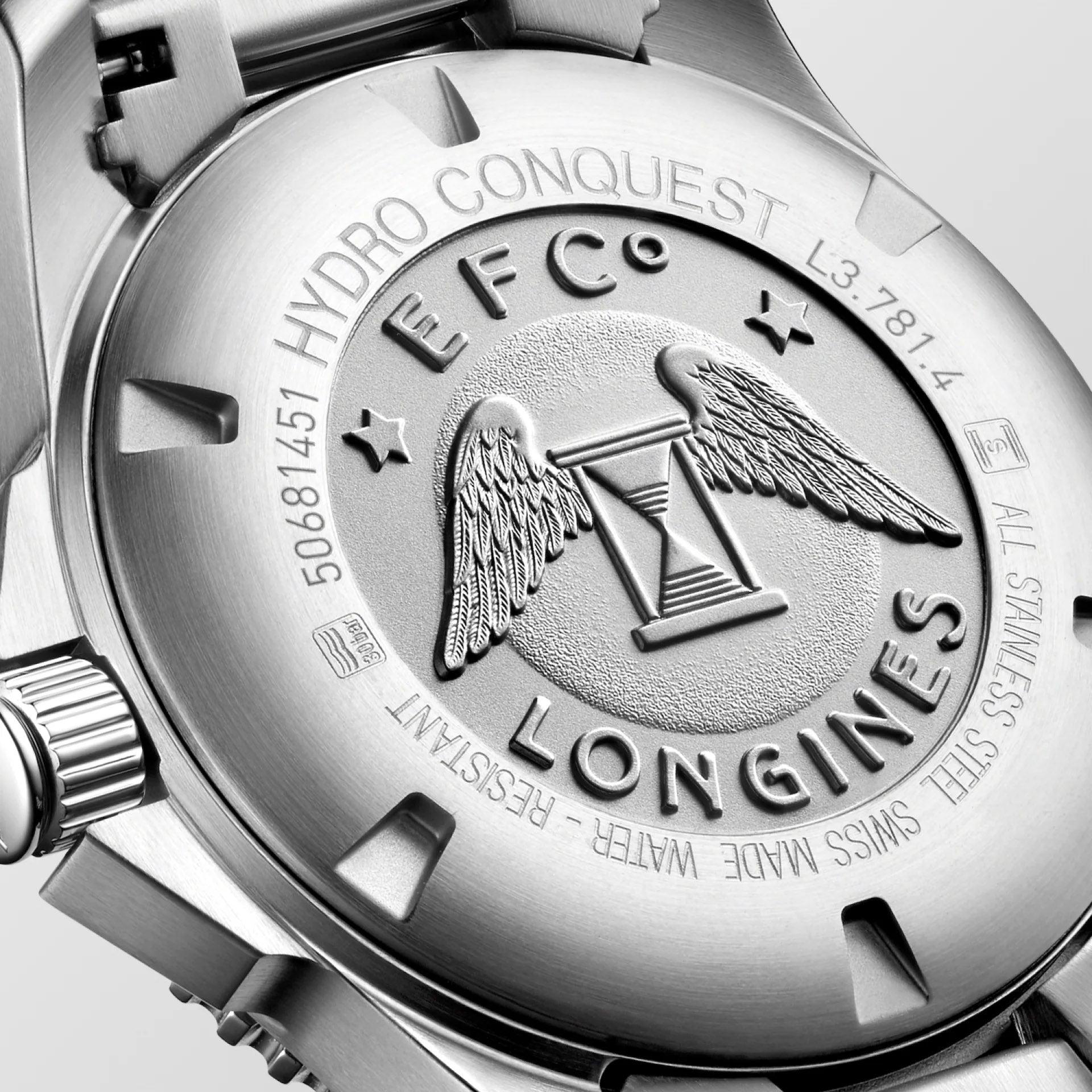 Longines orologio Hydroconquest 41mm nero automatico acciaio L3.781.4.05.6