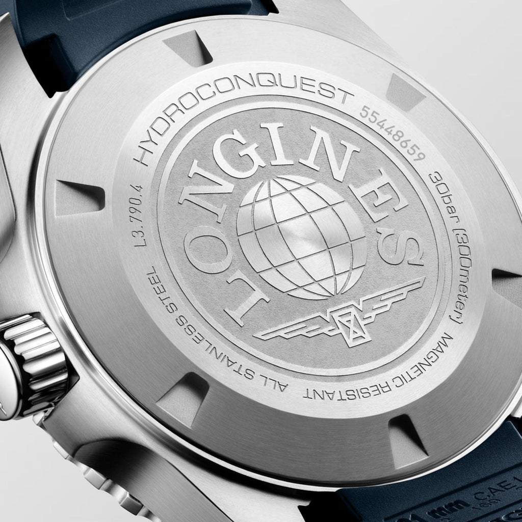 Longines orologio Hydroconquest GMT 41mm blu automatico acciaio L3.790.4.96.9