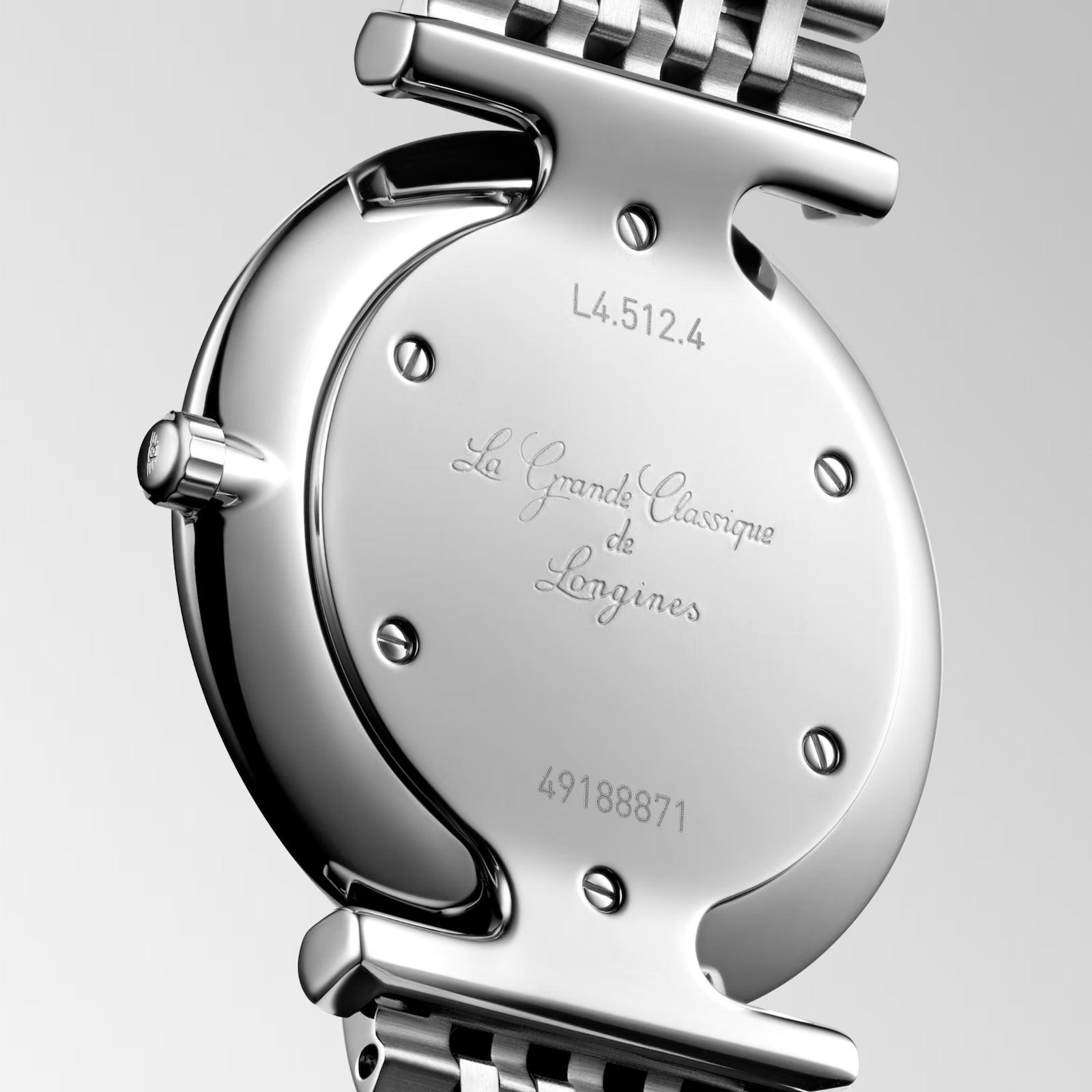 Longines orologio La Grande Classique 29mm antracite diamanti quarzo acciaio L4.512.4.77.6