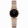 Longines orologio La Grande Classique de Longines 24mm nero diamanti quarzo acciaio finitura PVD oro rosa L4.209.1.57.7