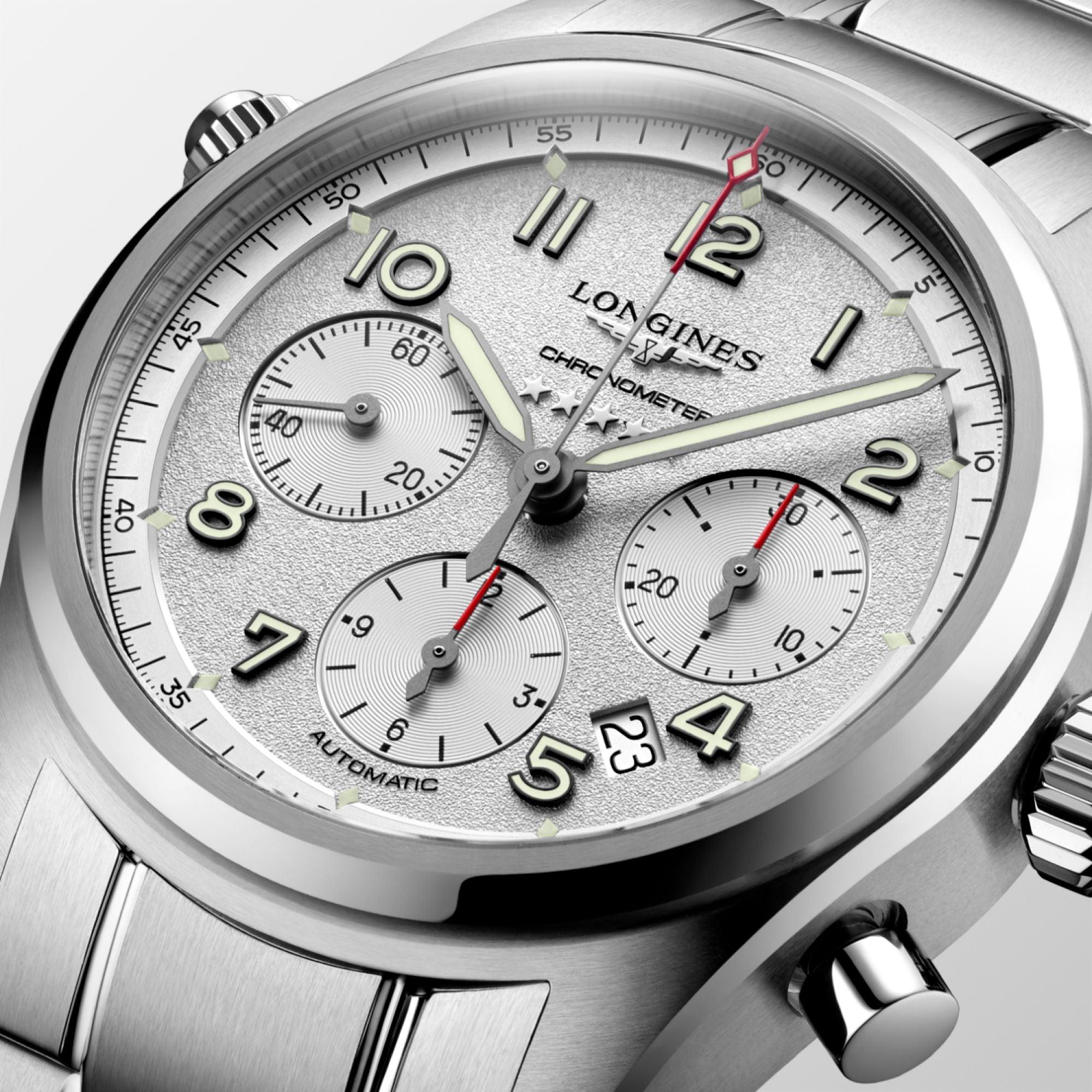Longines orologio Longines Spirit 42mm argento automatico acciaio L3.820.4.73.6