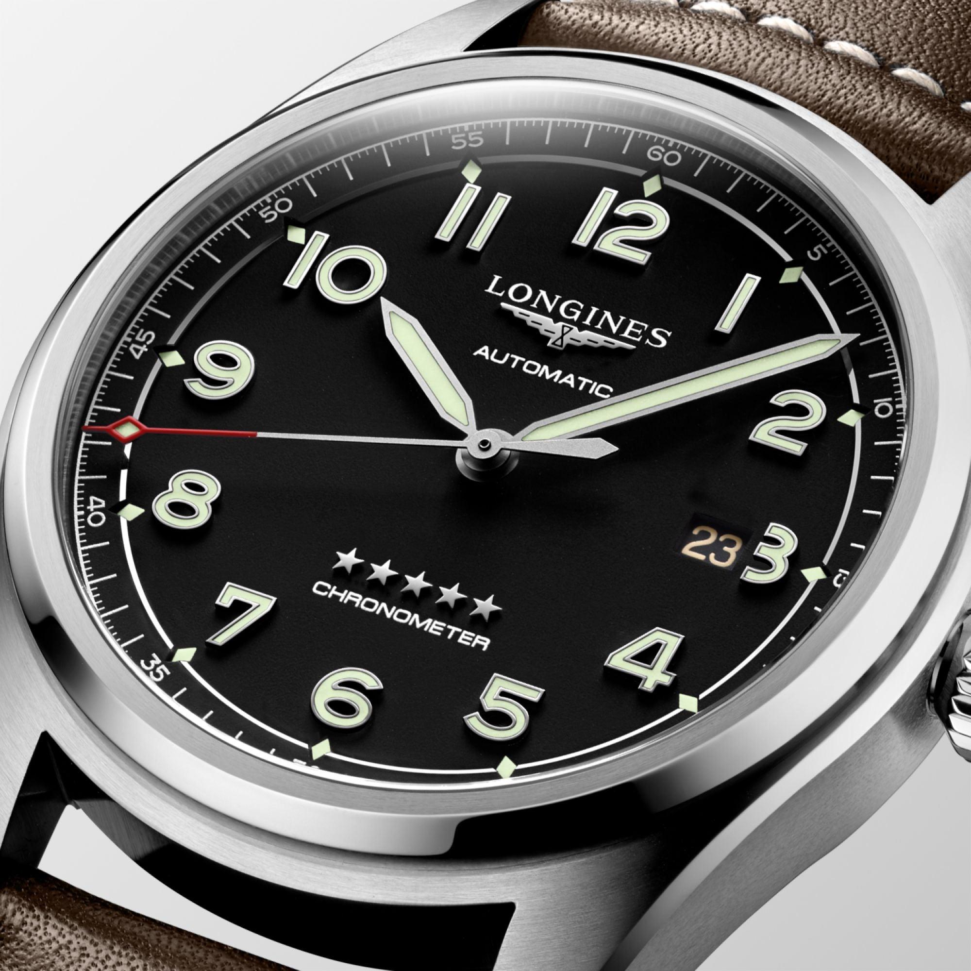 Longines orologio Longines Spirit 42mm nero automatico acciaio L3.811.4.53.0